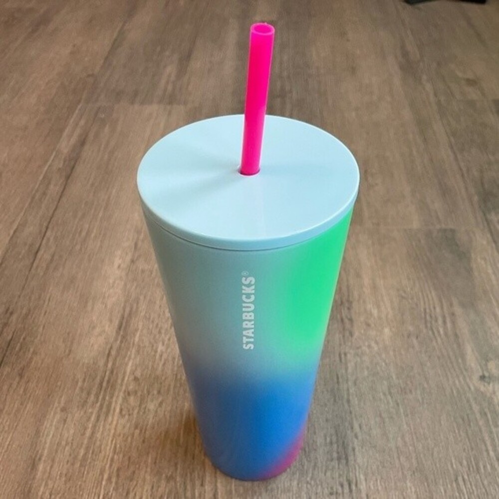 NWT Starbucks Technicolor Paint Cold Cup (24 oz)